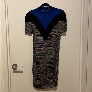 Blue and Black Space Dye Dress - Paper London